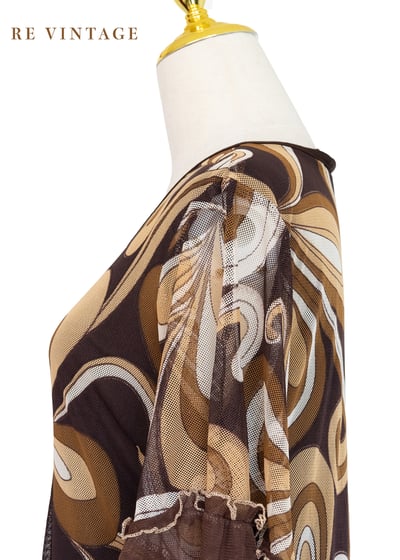 日本製 - 普普印花網紗小蝴蝶袖上衣7