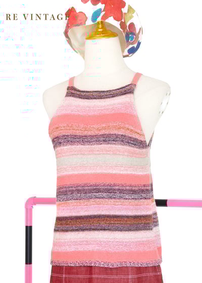 『歐洲寶物』漂亮粉紅線條針織小背心9
