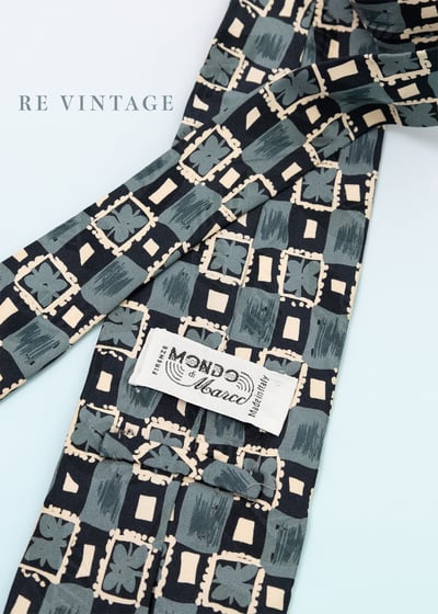 小白格藍小花領帶7