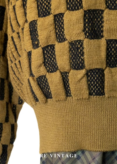 焦黃色Waffle格紋針織毛衣8