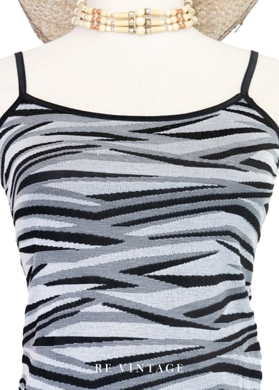 黑白相間辣感小斑馬細肩帶背心3