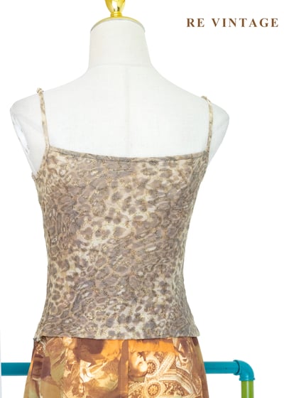黃金豹紋蕾絲細肩帶背心8