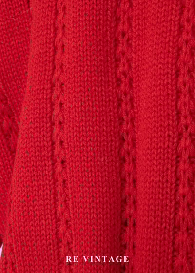 冬日花語 - 暖紅花卉針織毛衣15