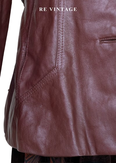紅酒微醺之夜 - 復古腰身皮革外套6