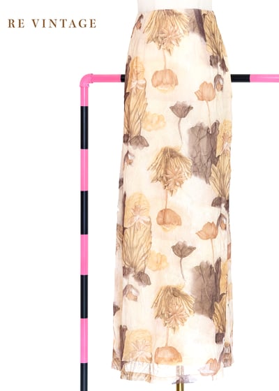 套裝裙子 - 奶茶色乾燥花網紗裙子（26"）1