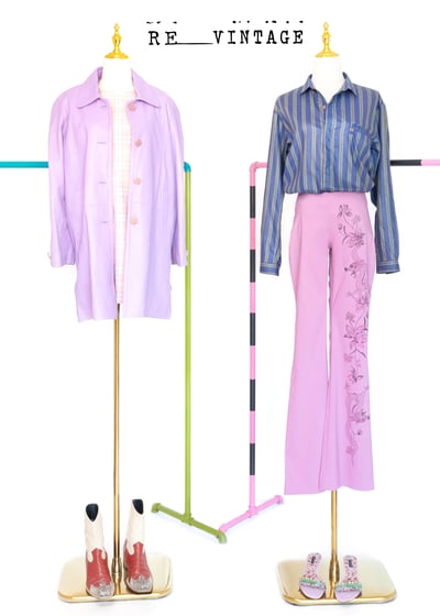 粉紅公主格紋毛料洋裝3