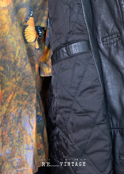 高級霧面黑長版皮革外套12