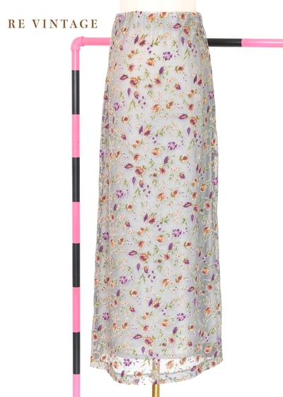 Spring Garden 淺灰網紗長裙（26-30"）1