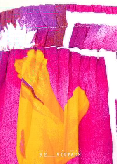 紫紅色大黃花高腰長裙10