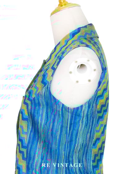 套裝上衣 - 藍調信號像素浪潮上衣8