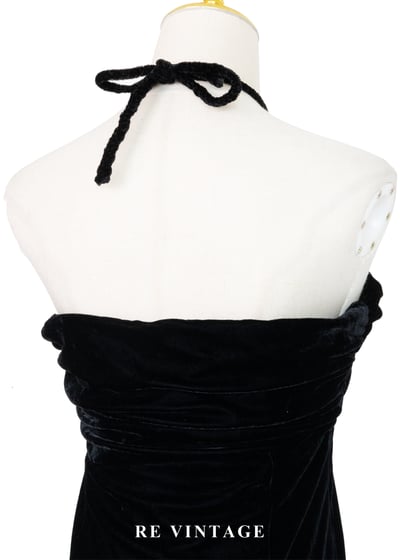 黑魔女娃娃繞頸黑絨迷你洋裝10