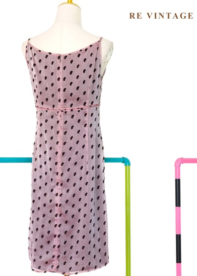 玫瑰珠光色光澤巧克力變形蟲蟲細肩帶洋裝9