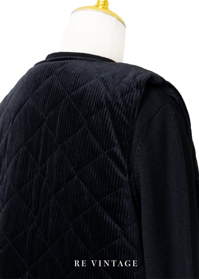 質感單品 - Black Velvet 菱格絨布背心12