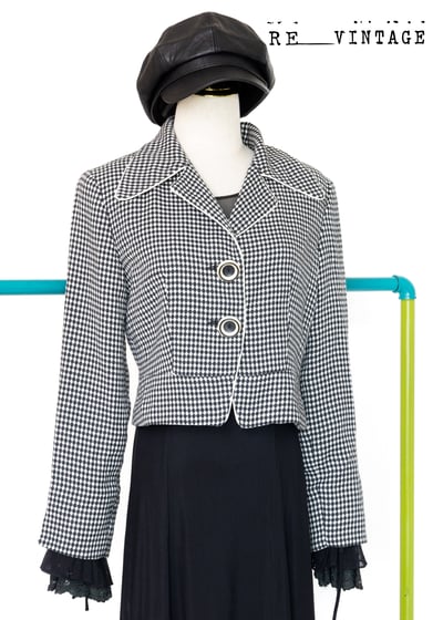 撲克牌方塊短版西裝外套1