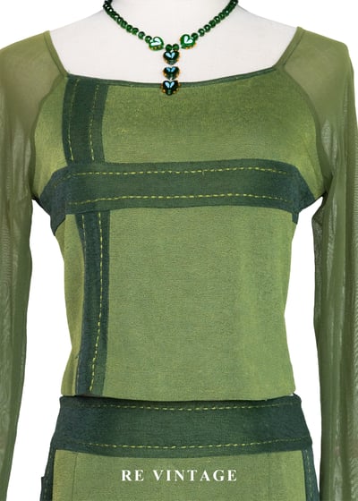 套裝上衣 - 森之呼吸。雙色拼接上衣3