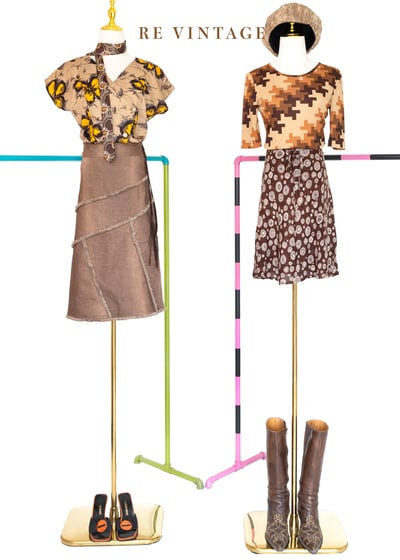 鋸齒小花 cinnamon brown 小短裙 （28")2