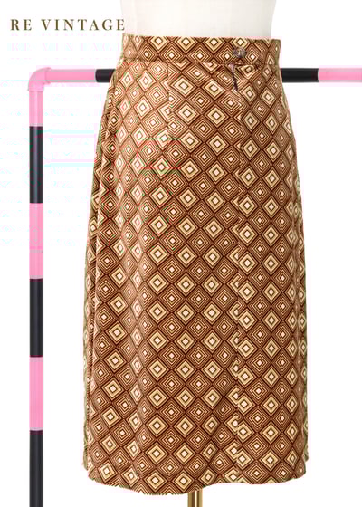 萬花筒菱格紋絨布短裙（26"）6