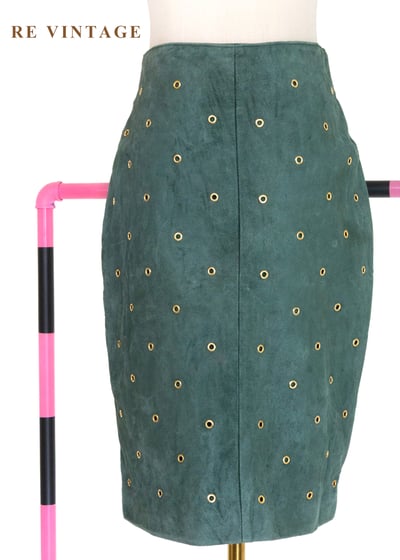 森林微光麂皮高腰美裙(28")1