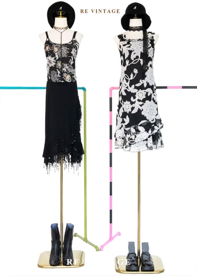 亮片流蘇不規則黑魔女長裙（26-29"）2