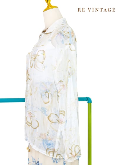 Blanc de Blanc 抽象印花透膚上衣外套9