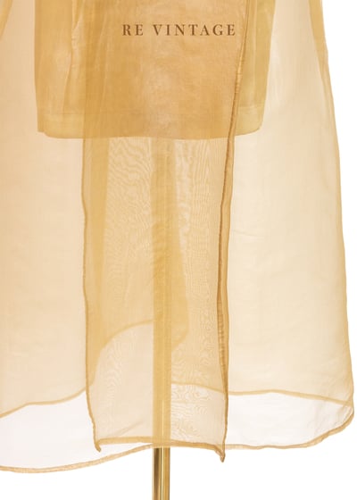 奶黃金莎色交疊網紗長裙（26"）4