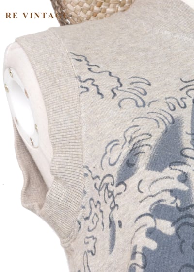 灰藍の浪花米棕色背心5