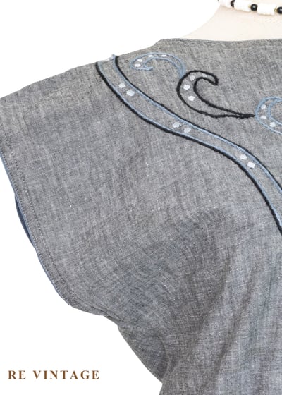 摩登西部牛仔灰底帥氣上衣4