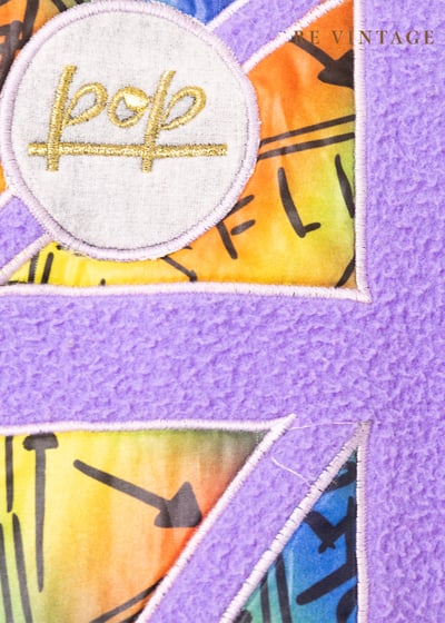 『歐洲寶物』糖果紫拼接搖粒絨帥氣半領運動衫6