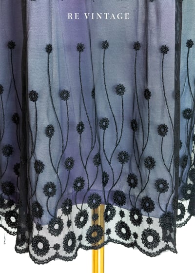 Black Flower 網紗雙色光影長洋裝5