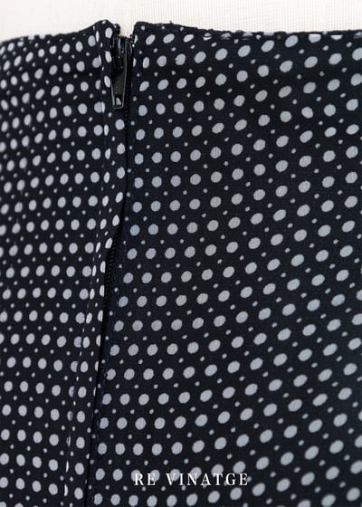 無限格紋深藍點點雪紡短裙9