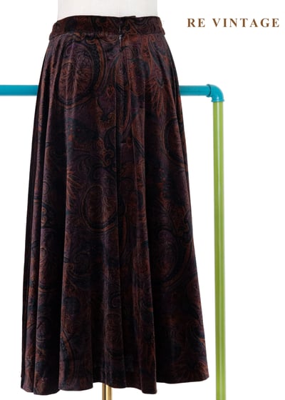 深紅光澤神秘變形蟲絨布長裙（25-26"）7