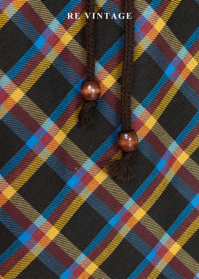 蘇格蘭的落日餘暉暖調格紋抽繩裙（24-30"）6