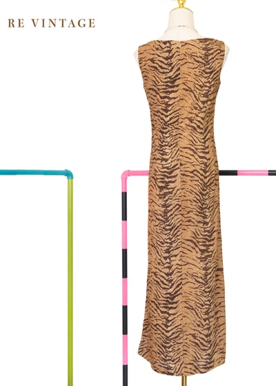 虎斑狂野優雅長洋裝10