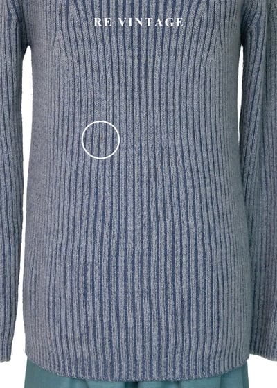 洗舊藍放射立體線條織紋套頭毛衣4