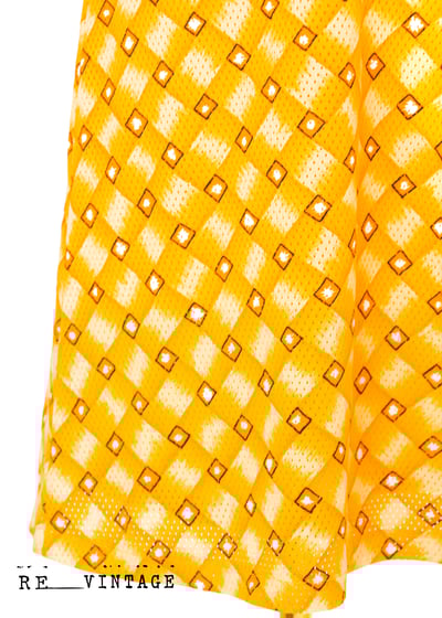 螢光橘色小菱格迷你洋裝4