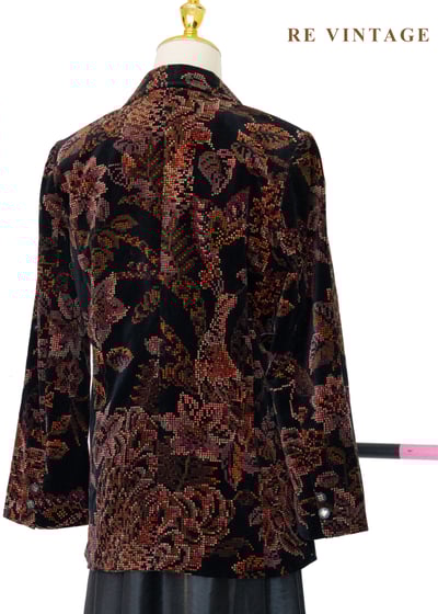 日本製 - Mosaic Garden 數位像素花朵西裝外套9