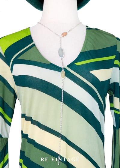 摩登綠層層疊疊幾何線條洋裝5