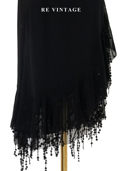 亮片流蘇不規則黑魔女長裙（26-29"）11