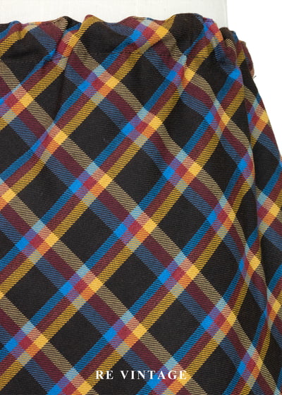 蘇格蘭的落日餘暉暖調格紋抽繩裙（24-30"）11