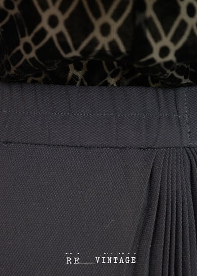 千層百褶氣質深藍色中長裙7