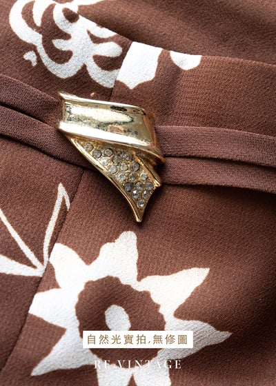 巧克力手繪小白花高腰開衩長褲（23"）15