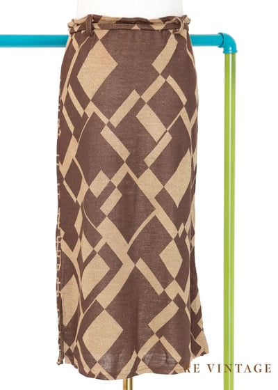 Double Print 咖啡棕薄款針織及膝裙（24-27"）7