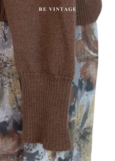 大地色拼接色塊針織毛衣7