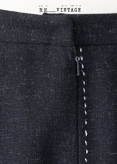 白線條灰黑色中長裙7