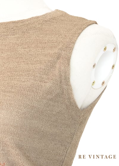 咖啡牛奶色木珠小花小背心6