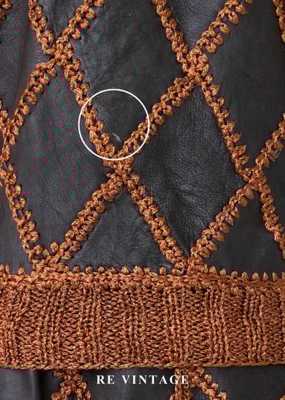 套裝組合 - 深橘鉤織皮菱格飛鼠秀上衣14