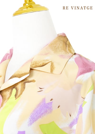 淡黃粉紅花夏日襯衫3