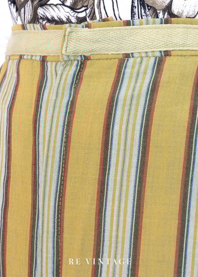 芥末黃線條中長裙（24-26")5