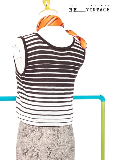 深咖啡色漸變線條薄款針織背心6