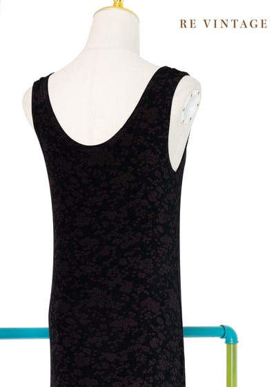 酒紅夏夜暗花貼身洋裝15